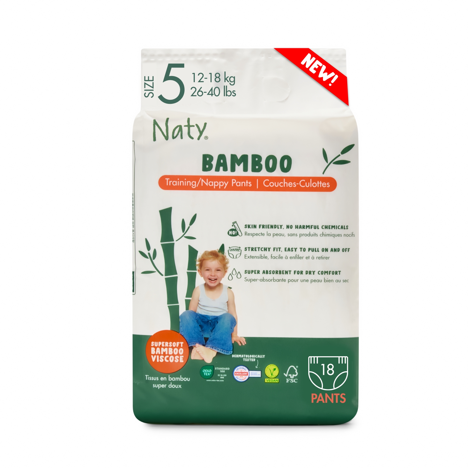18 x Broek van bamboeviscose (Maat 5), , large, Eco by Naty